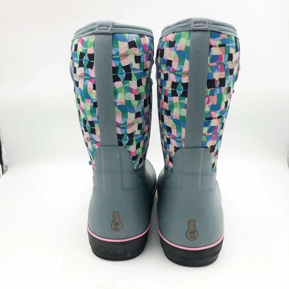 BOGS Kids Classic II Checkered Geo Insulated Winter Snow Boots Kids 6